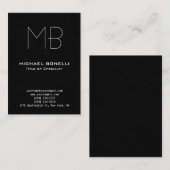 トレンディーのモダンぽちゃりと黒いグレーの名刺 名刺 (正面/裏面)