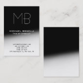 トレンディーのモダンぽちゃりと黒いグレーの名刺 名刺 (正面/裏面)