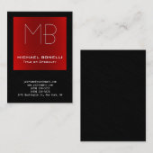 トレンディーのモダン丸い赤い黒いグレーの名刺 名刺 (正面/裏面)