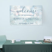 トレンディーのロマンチックな輝く冬の雪結婚片 横断幕 (トレードショー)