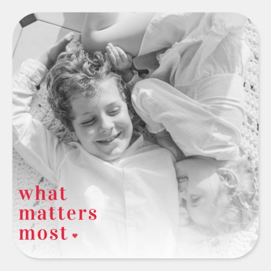 トレンディーの写真と最も重要なRedQuote前向きの内容 スクエアシール (正面)