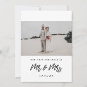 トレンディーの初めてのクリスマスを写真のMr & Mrs 招待状 (正面)