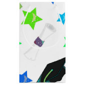 トレンディーの卒業キャップと星 スモールペーパーバッグ (裏面)