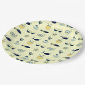 トレンディーの夏のアイコンのパターン ペーパープレート (アングル)