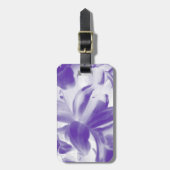 トレンディーの夏紫と白の花 ラゲッジタグ (正面縦)
