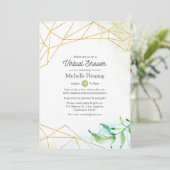 トレンディーの幾何学的な仮想ベビーまたはブライダルシャワー 招待状 (スタンド正面)