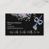 トレンディーの弓メイド掃除ハウスホログラフきらめくグ 名刺 (裏面)