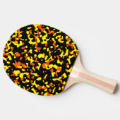 トレンディーの明るい黄色とオレンジの迷彩模様 卓球ラケット (横)