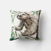 トレンディーの木の中のかわいいナマケモノ クッション (裏面)