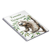 トレンディーの木の中のかわいいナマケモノ ノートブック (右側)