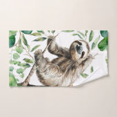 トレンディーの木の中のかわいいナマケモノ バスタオルセット (ハンドタオル)