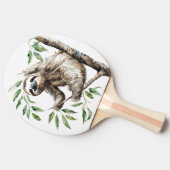 トレンディーの木の中のかわいいナマケモノ 卓球ラケット (横)