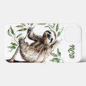 トレンディーの木の中のかわいいナマケモノ Case-Mate iPhoneケース (裏面 (横))