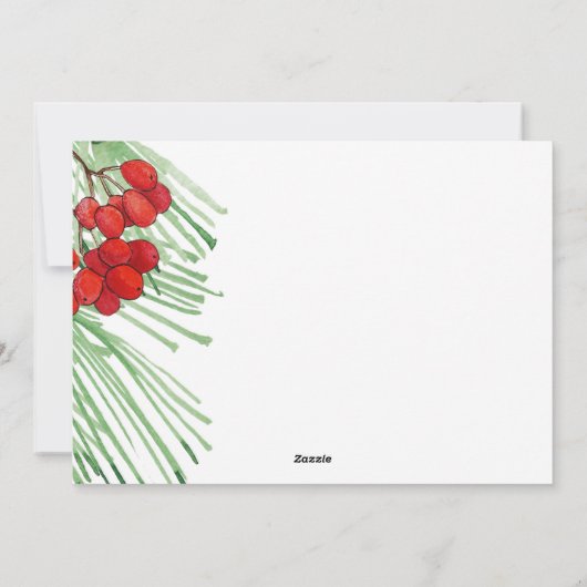 トレンディーの水の色のスクリプトメリークリスマスフォト シーズンカード (裏面)