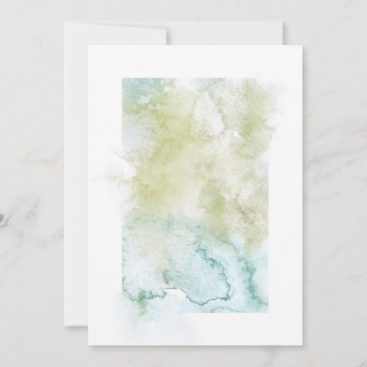 トレンディーの水の色の幾何減ら結婚のゲスト 案内状 (裏面)