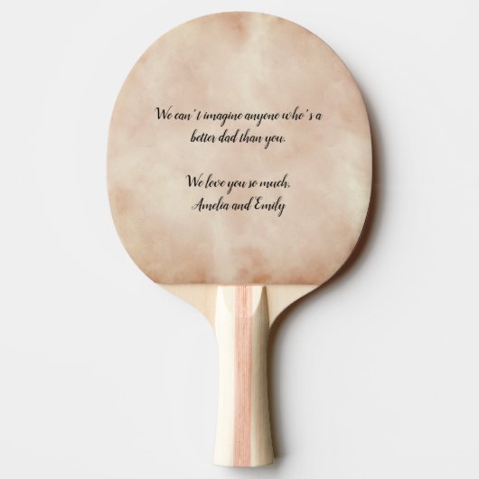 トレンディーの水の色ハッピー父の日の写真 卓球ラケット (裏面)