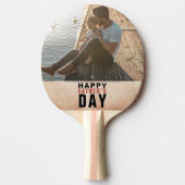 トレンディーの水の色ハッピー父の日の写真 卓球ラケット (正面)