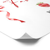 トレンディーの水色いちご赤ちゃんシャワーの好意 ポスター (角)