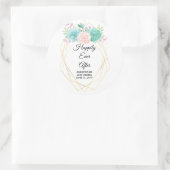 トレンディーの水色の多肉食の後に幸せに ラウンドシール (バッグ)