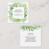 トレンディーの水色の野生の牧草地の緑の葉 スクエア名刺 (正面/裏面)