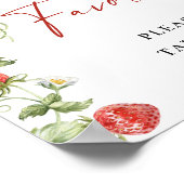 トレンディーの水色イチゴのブライダルの好意 ポスター (角)