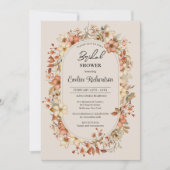 トレンディーの水色ワイルドフラワーボホアーチ 招待状 (正面)