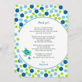 トレンディーの点のウミガメのベビーはノート感謝していしています + 詩 サンキューカード (正面/裏面)