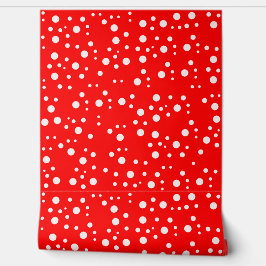 トレンディーの白いドット（明るい赤） 壁紙