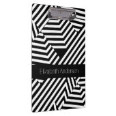 トレンディーの白黒のジオメトストライプリの名前 クリップボード (右)