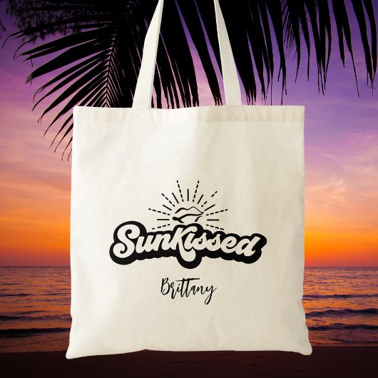 トレンディーの白黒のスクモダンリプト名 トートバッグ