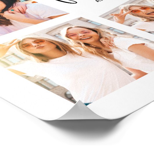 トレンディーの白黒スクリプト |友だち最高のの写真 ポスター (角)