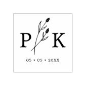 トレンディーの素朴イニシャルボホWildflowers ラバースタンプ (インプリント)