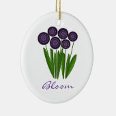 トレンディーの紫色の花 セラミックオーナメント (右)