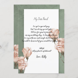 トレンディーの緑が私の花嫁介添人の招待になる 招待状