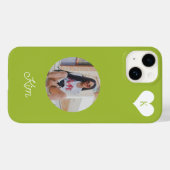 トレンディーの緑の写真と名パーソナライズされた前 Case-Mate iPhoneケース (裏面 (横))