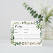 トレンディーの緑の多肉性の花金ゴールドレシピカード (スタンド正面)