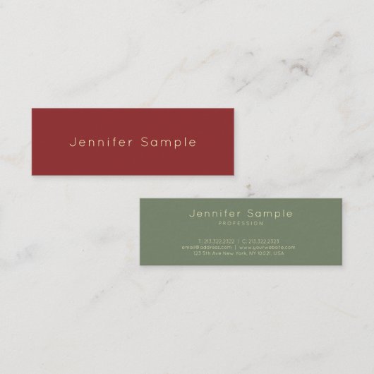 トレンディーの色エレガントモダンシンプルテンプレート スキニー名刺 (正面/裏面)