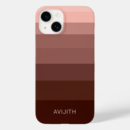 トレンディーの色ブロック茶色のカスタマイズ可能な記号 Case-Mate iPhoneケース (裏面)