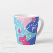 トレンディーの花の斑点のベクターパターン カフェラテマグ (右アングル)