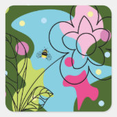 トレンディーの花の斑点のベクターパターン スクエアシール (正面)