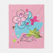 トレンディーの花の斑点のベクターパターン フリースブランケット (正面)