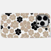 トレンディーの花の模様（トープ、黒、白） Case-Mate iPhoneケース (裏面 (横))