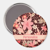 トレンディーの花パーソナライズされたモダンの感性 マグネット (正面/裏面)