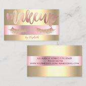 トレンディーの輝エレガントきの点滅、金ゴールドメイクアップアーティスト 名刺 (正面/裏面)