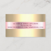 トレンディーの輝エレガントきの点滅、金ゴールドメイクアップアーティスト 名刺 (裏面)