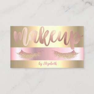 トレンディーの輝エレガントきの点滅、金ゴールドメイクアップアーティスト 名刺