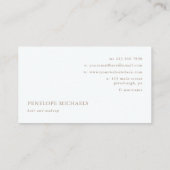 トレンディーの青と白のカラーブロック 名刺 (裏面)