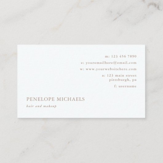 トレンディーの青と白のカラーブロック 名刺 (裏面)