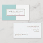 トレンディーの青と白のカラーブロック 名刺 (正面/裏面)