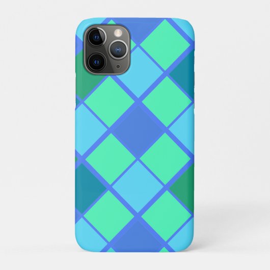 トレンディーの青と緑のダイヤモンドパターン Case-Mate iPhoneケース (裏)